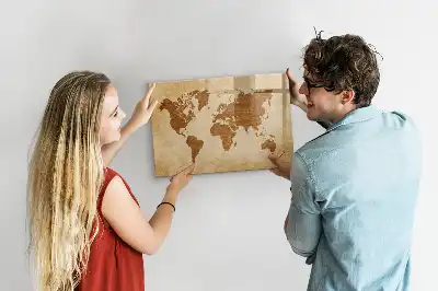 Mapa světa ve starém stylu magnetická kreslící tabule