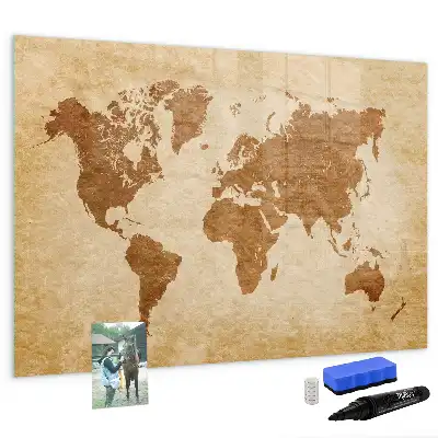 Mapa světa ve starém stylu magnetická kreslící tabule