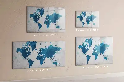 Mapa světa popisovatelná magnetická tabule