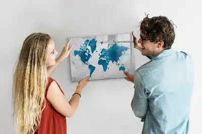 Mapa světa popisovatelná magnetická tabule
