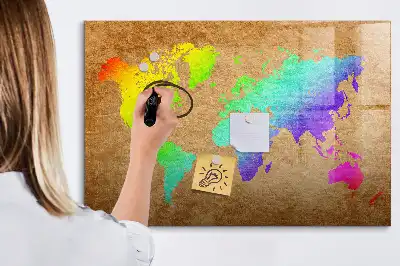 Magnetická kreslicí tabule v designu duhové mapy světa