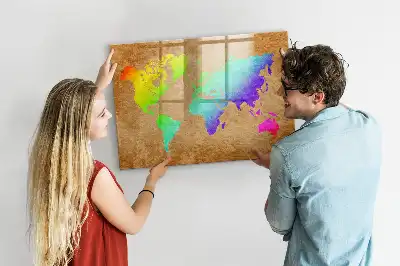 Magnetická kreslicí tabule v designu duhové mapy světa