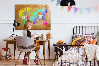 Magnetická kreslicí tabule v designu duhové mapy světa