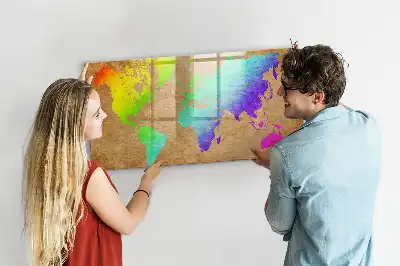Magnetická kreslicí tabule v designu duhové mapy světa