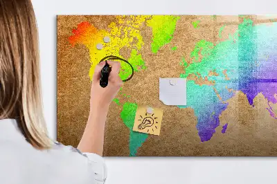 Magnetická kreslicí tabule v designu duhové mapy světa