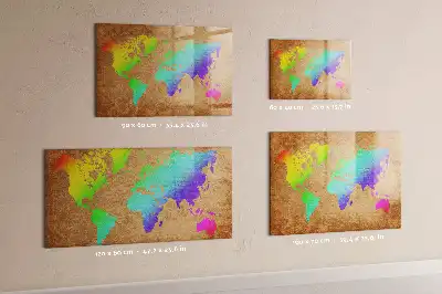 Magnetická kreslicí tabule v designu duhové mapy světa