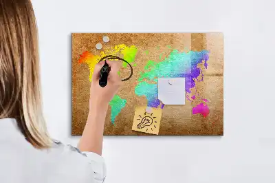 Magnetická kreslicí tabule v designu duhové mapy světa