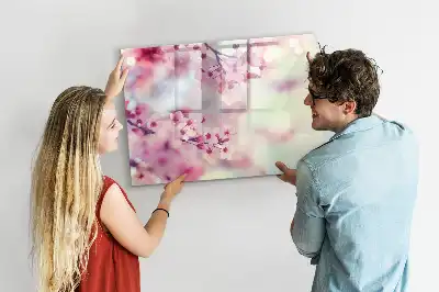 Popisovatelná magnetická tabule s motivem jarních květin