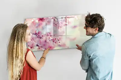 Popisovatelná magnetická tabule s motivem jarních květin
