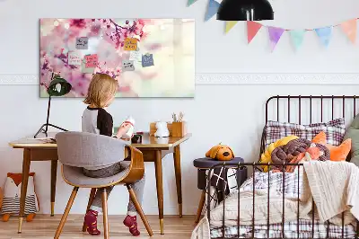 Popisovatelná magnetická tabule s motivem jarních květin