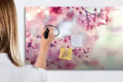 Popisovatelná magnetická tabule s motivem jarních květin