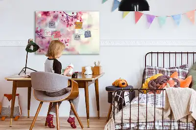 Popisovatelná magnetická tabule s motivem jarních květin