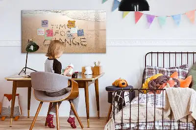 Popisovatelná magnetická tabule s motivem citátu na pláži