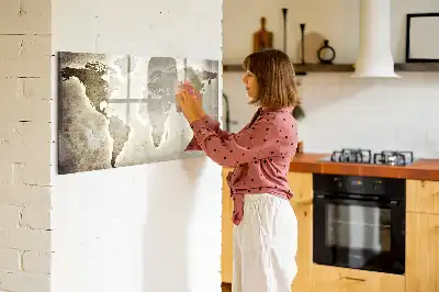 Mapa světa popisovatelná magnetická tabule