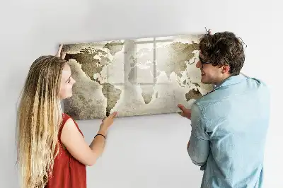 Mapa světa popisovatelná magnetická tabule