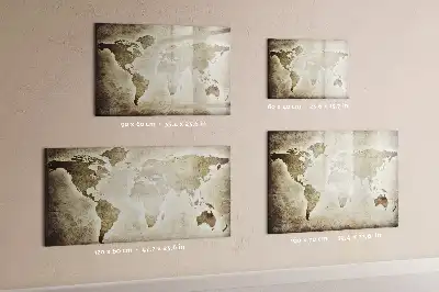 Mapa světa popisovatelná magnetická tabule