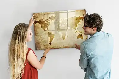 Magnetická kreslící tabule se vzorem staré mapy světa