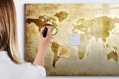Magnetická kreslící tabule se vzorem staré mapy světa
