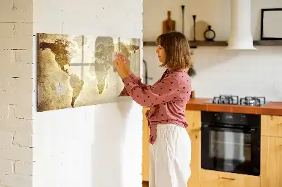Magnetická kreslící tabule se vzorem staré mapy světa