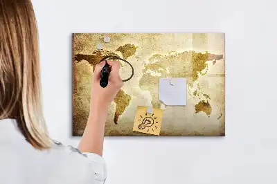 Magnetická kreslící tabule se vzorem staré mapy světa