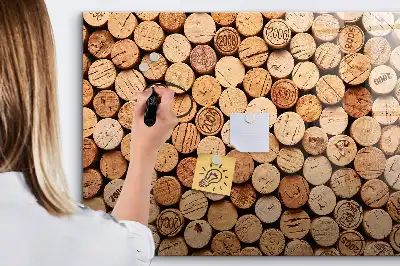 Dřevěné vinné zátky magnetická kreslící tabule