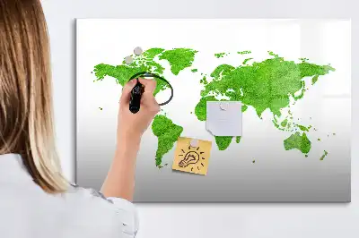 Popisovatelná magnetická tabule s motivem mapy ze zelené trávy