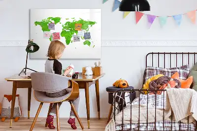 Popisovatelná magnetická tabule s motivem mapy ze zelené trávy