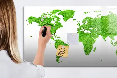 Popisovatelná magnetická tabule s motivem mapy ze zelené trávy