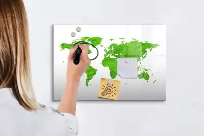 Popisovatelná magnetická tabule s motivem mapy ze zelené trávy