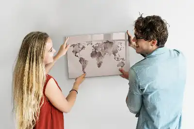 Magnetická kreslící tabule s motivem akvarelové mapy světa