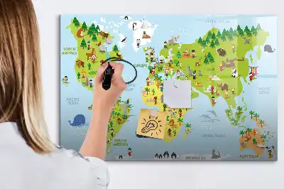 Kulturní mapa světa popisovatelná magnetická tabule