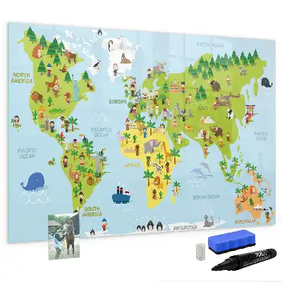 Kulturní mapa světa popisovatelná magnetická tabule