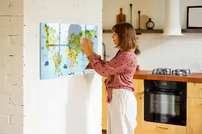 Kulturní mapa světa popisovatelná magnetická tabule