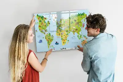 Kulturní mapa světa popisovatelná magnetická tabule