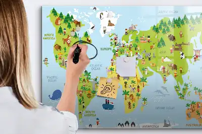 Kulturní mapa světa popisovatelná magnetická tabule