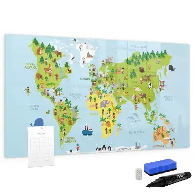 Kulturní mapa světa popisovatelná magnetická tabule