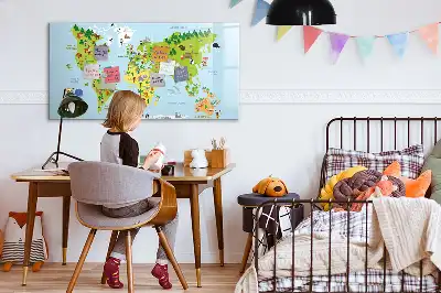 Kulturní mapa světa popisovatelná magnetická tabule