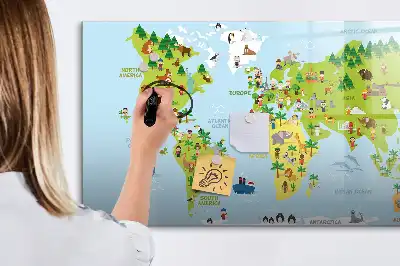 Kulturní mapa světa popisovatelná magnetická tabule