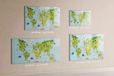 Kulturní mapa světa popisovatelná magnetická tabule