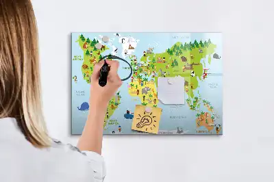 Kulturní mapa světa popisovatelná magnetická tabule