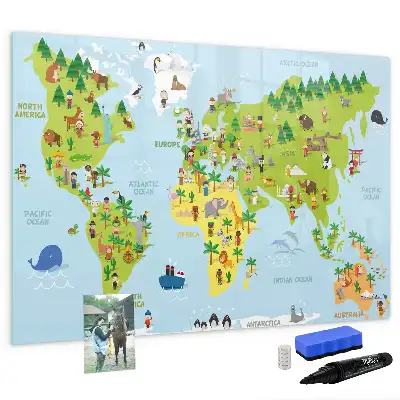 Kulturní mapa světa popisovatelná magnetická tabule
