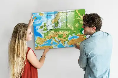 Geografická mapa světa popisovatelná magnetická tabule
