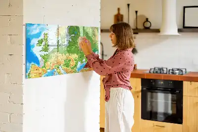Geografická mapa světa popisovatelná magnetická tabule