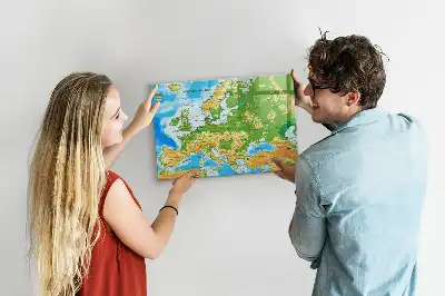 Geografická mapa světa popisovatelná magnetická tabule