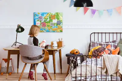 Geografická mapa světa popisovatelná magnetická tabule