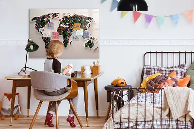 Magnetická tabule s popisovatelným povrchem abstraktní mapa světa