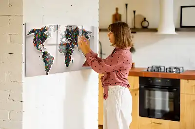 Magnetická tabule s popisovatelným povrchem abstraktní mapa světa