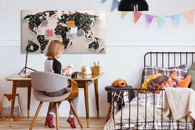 Magnetická tabule s popisovatelným povrchem abstraktní mapa světa