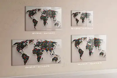Magnetická tabule s popisovatelným povrchem abstraktní mapa světa