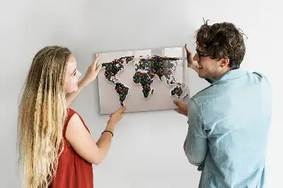 Magnetická tabule s popisovatelným povrchem abstraktní mapa světa
